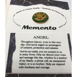 Angel Pin Lapel Brooch With Card Reminder Of Deeper Reality 1"‎ Memento Gift